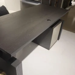 Musterring Schreibtische & Sekretäre|Schreibtisch Kara Frame Platte Und Gestell Eiche Graphit Anthrazit Furniert Inklusive Rollcontainer Lack Platingrau