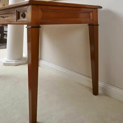 Ebanart Schreibtische & Sekretäre|Schreibtisch Kirschbaum Massiv Tischplatte Leder Mit Goldprägung