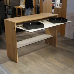 Girsberger Schreibtische & Sekretäre|Schreibtisch La Punt Eiche Massiv Aufgehellt Lackiert Arbeitstablar Klappbar