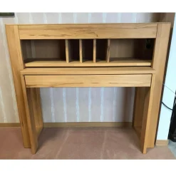 InCasa Schreibtische & Sekretäre|Schreibtisch Modell CASA-SONO Kernbuche Massiv Geölt Ausziehbar Mit Steckdose, USB-Anschüssen und Schubkasten