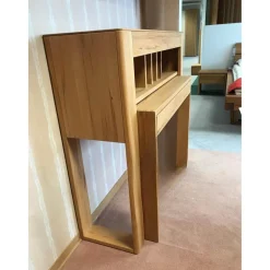 InCasa Schreibtische & Sekretäre|Schreibtisch Modell CASA-SONO Kernbuche Massiv Geölt Ausziehbar Mit Steckdose, USB-Anschüssen und Schubkasten