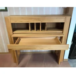 InCasa Schreibtische & Sekretäre|Schreibtisch Modell CASA-SONO Kernbuche Massiv Geölt Ausziehbar Mit Steckdose, USB-Anschüssen und Schubkasten