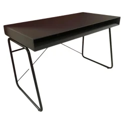 Hülsta Schreibtische & Sekretäre|Schreibtisch Modell HO 130 Lack Supermatt Nachtgrau Kufen Schwarz