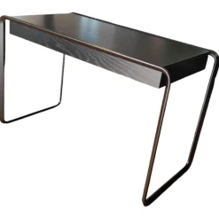 Tecta Schreibtische & Sekretäre|Schreibtisch Olique K2DSP Eiche Furniert Lackiert Schwarz RAL 9005 Gestell Stahlrohr Schwarz Pulverbeschichtet