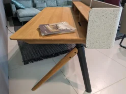 Team 7 Schreibtische & Sekretäre|Schreibtisch Pisa Eiche Naturöl mit Ausstattungspaket 2 Höhenverstellbar Beleuchtung