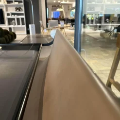 B&B Italia Schreibtische & Sekretäre|Schreibtisch Quiet Lines Platte Rauchglas Und Leder Kasia 330 Nussbaum Braun Gestell Schwarz Verchromt Mit Hocker