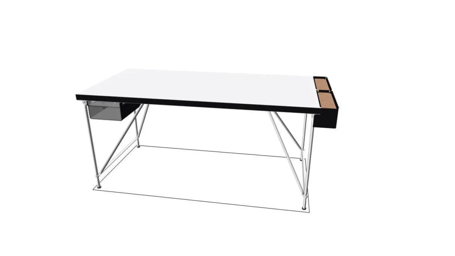 System 180 Schreibtische & Sekretäre|Schreibtisch Rackpod Auf Sockelfüßen mit Ablagefach