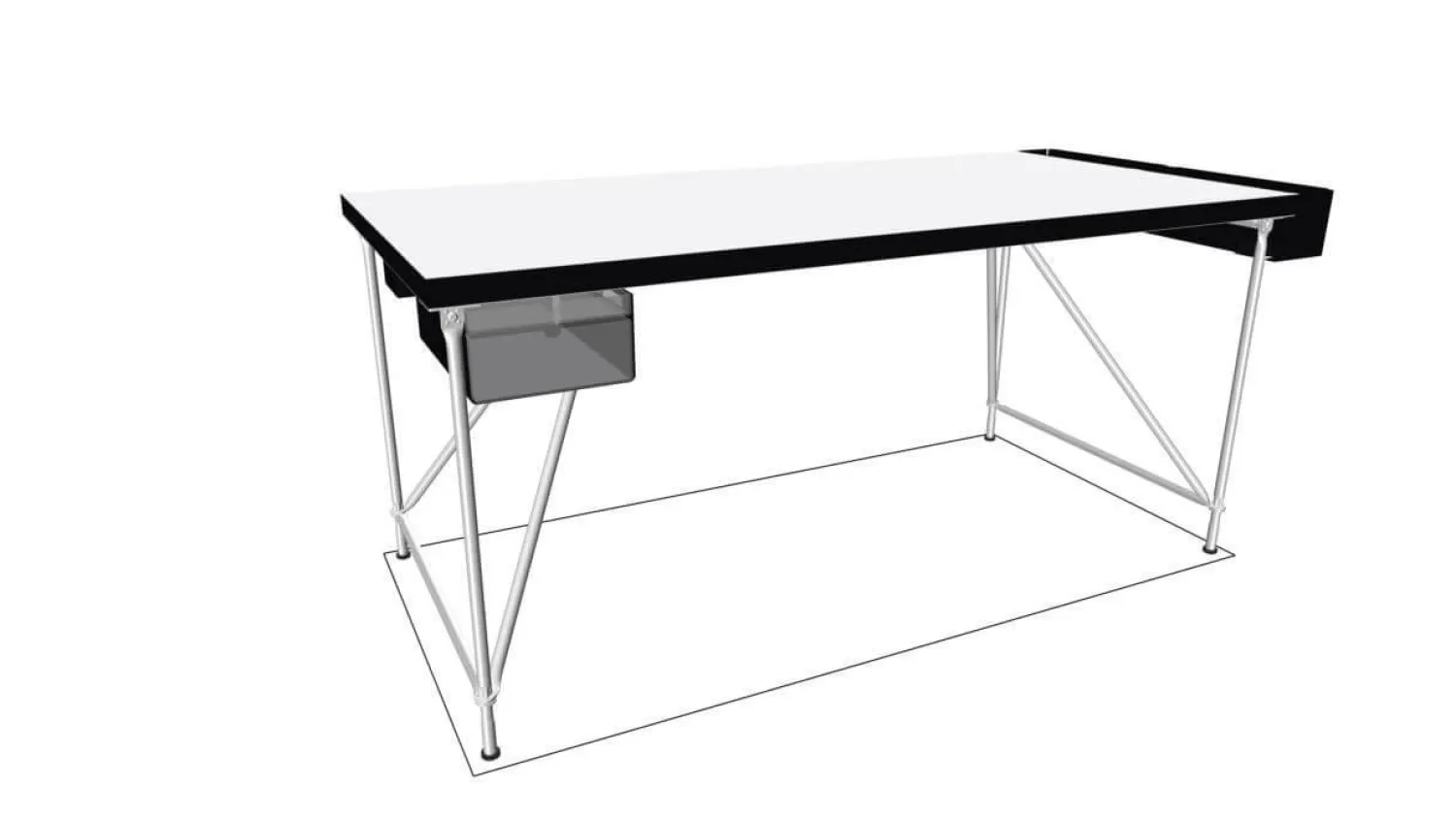 System 180 Schreibtische & Sekretäre|Schreibtisch Rackpod Auf Sockelfüßen mit Ablagefach