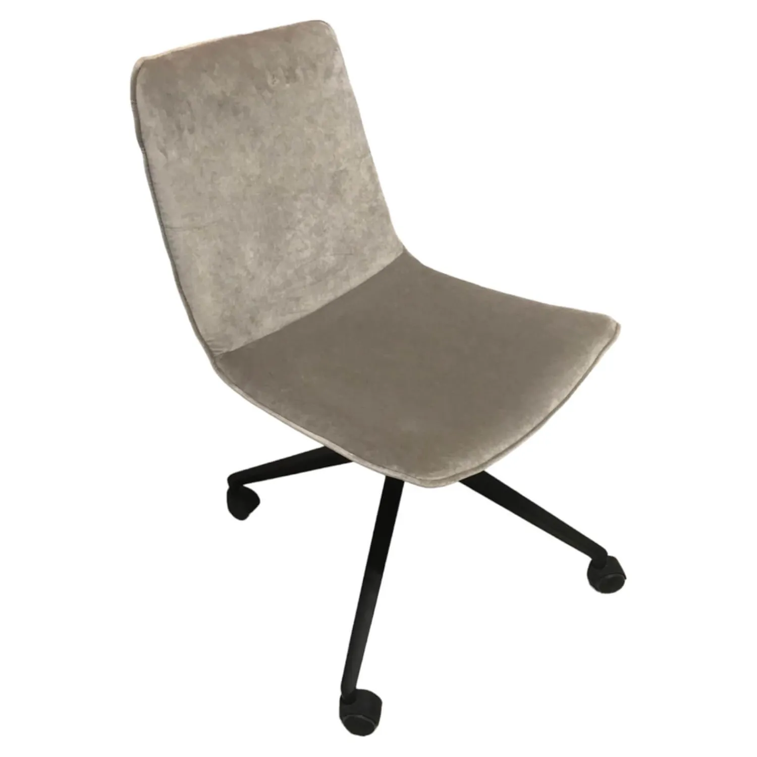 Hülsta Bürostühle|Schreibtisch-Stuhl Modell H 100-4 Stoff M271 Velours Matt Taupe Sternfuß Anthrazit