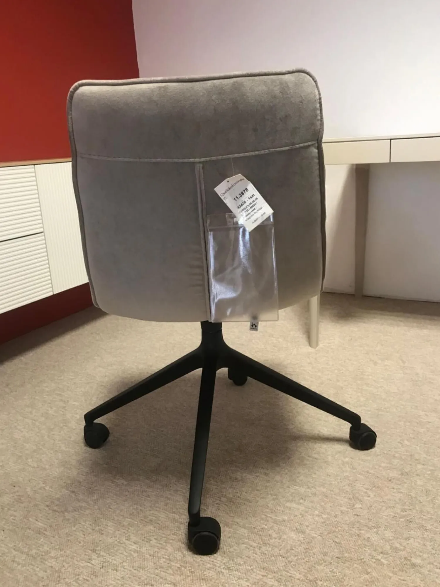 Hülsta Bürostühle|Schreibtisch-Stuhl Modell H 100-4 Stoff M271 Velours Matt Taupe Sternfuß Anthrazit