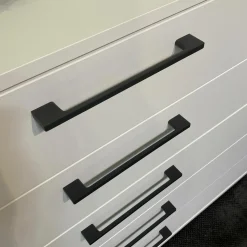 Disselkamp Kommoden & Sideboards|Schubladenkommode Daisy Korpus Lack Weiß Griffe Eckig Matt Anthrazit