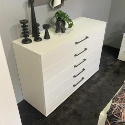 Disselkamp Kommoden & Sideboards|Schubladenkommode Daisy Korpus Lack Weiß Griffe Eckig Matt Anthrazit