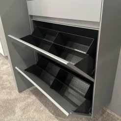 Schönbuch Schuhschränke|Schuhschrank Basisfarbe Lack Zement Grau Mit 2 Synchron Öffnenden Klappen