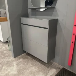 Schönbuch Schuhschränke|Schuhschrank Basisfarbe Lack Zement Grau Mit 2 Synchron Öffnenden Klappen