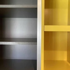 Schönbuch Schuhschränke|Schuhschrank Stripes Weiß Grau Zitronengelb