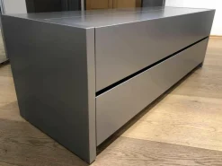 Schönbuch Schuhschränke|Schuhtruhe Logo Matt Lack Silber Grau