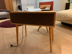 Team 7 Schreibtische & Sekretäre|Sekretär Sol Freistehend Kernbuche Massiv Geölt Platte in Naturleder L7 Tartufo