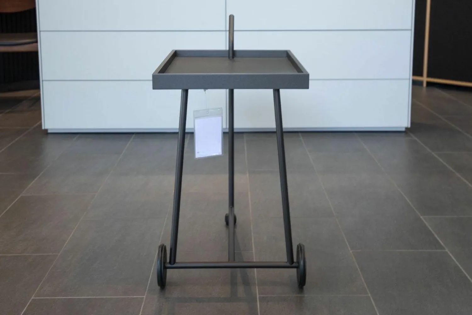 COR Regale|Servierwagen Bond Tischauflage Leder 175 Schwarz Gestell Schwarzbraun Feinstruktur Mit Rollen