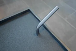 COR Regale|Servierwagen Bond Tischauflage Leder 175 Schwarz Gestell Schwarzbraun Feinstruktur Mit Rollen