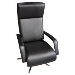 Erpo Relaxsessel|Sessel 410 18 Leder 42 Schwarz 136 Sternfuß Edelstahl Gebürstet Inklusive 2 Motorisch Mit Akku