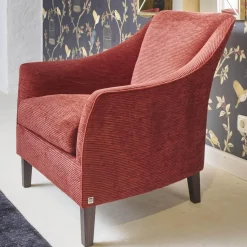 Bielefelder Werkstätten Loungesessel|Sessel 135 1001 Saloni Bezug Stoff City Velvet CA 7832 063 Keder Claire 1787 111 Füßen Wengefarbig Braun