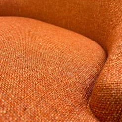 Walter Knoll Loungesessel|Sessel 375 10 Stoff Lucia 7687 Orange Gestell Massivholz Eiche Schwarz Geflammt Geölt