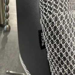 Thonet Relaxsessel|Sessel 808 Bezug Innen Stoff Soul 151 Pepper Grau Außen Nappaleder Nero Anthrazit Stahlgestell Edelstahloptik Und Hocker