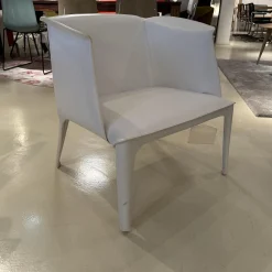 Flexform Einzelstühle|Sessel 66 Isabel Bezug Leder 5007 Weiß