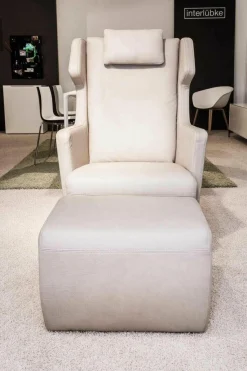 Rolf Benz Relaxsessel|Sessel 5200 Leder Beige Mit Hocker