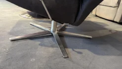 himolla Loungesessel|Sessel 7702 Leder Buffalo 33 Bison Grau Sternfuß Edelstahloptik 62 Mit Höhenverstellung