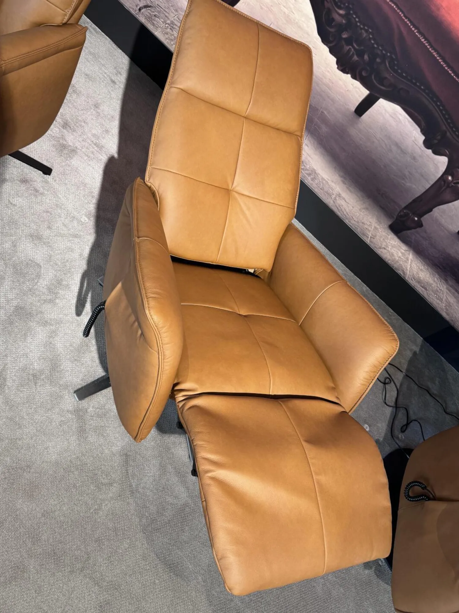 himolla Relaxsessel|Sessel 9361 Leder Soft Nappa Bright Braun Sternfuß Edelstahl Gebürstet 2 Motorisch Inklusive Getrennt Verstellbarer Rücken Und Beinauflage
