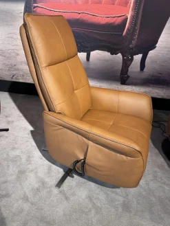 himolla Relaxsessel|Sessel 9361 Leder Soft Nappa Bright Braun Sternfuß Edelstahl Gebürstet 2 Motorisch Inklusive Getrennt Verstellbarer Rücken Und Beinauflage