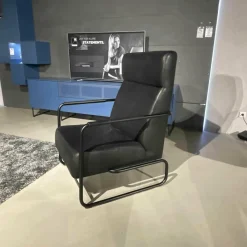 WK Wohnen Relaxsessel|Sessel 540 Pulco Leder Cachemiro Nero Schwarz Mit Hohem Rücken