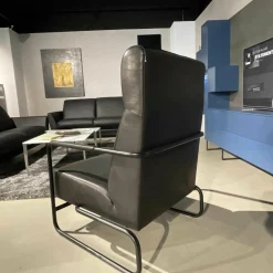 WK Wohnen Relaxsessel|Sessel 540 Pulco Leder Cachemiro Nero Schwarz Mit Hohem Rücken