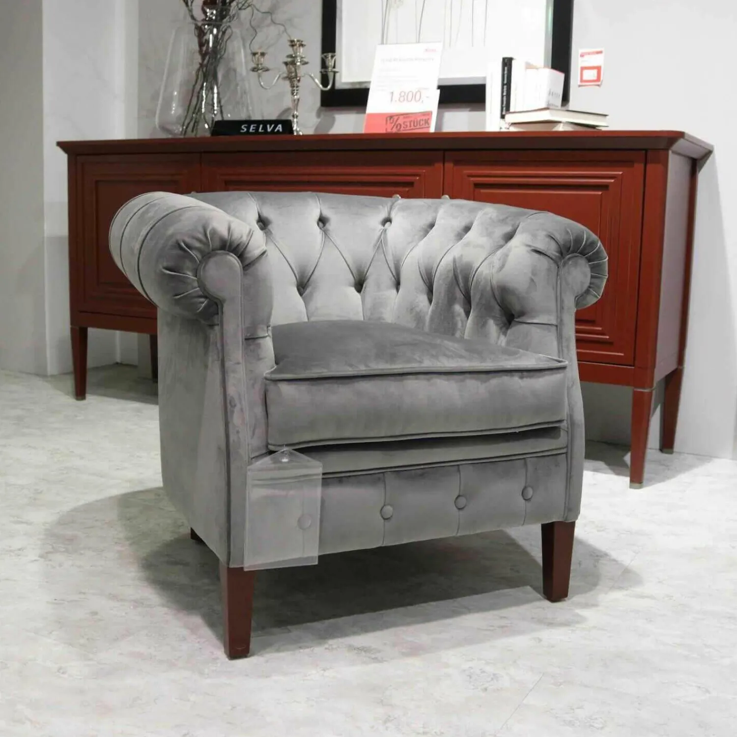 Selva Relaxsessel|Sessel 1443 RV Samt Grau