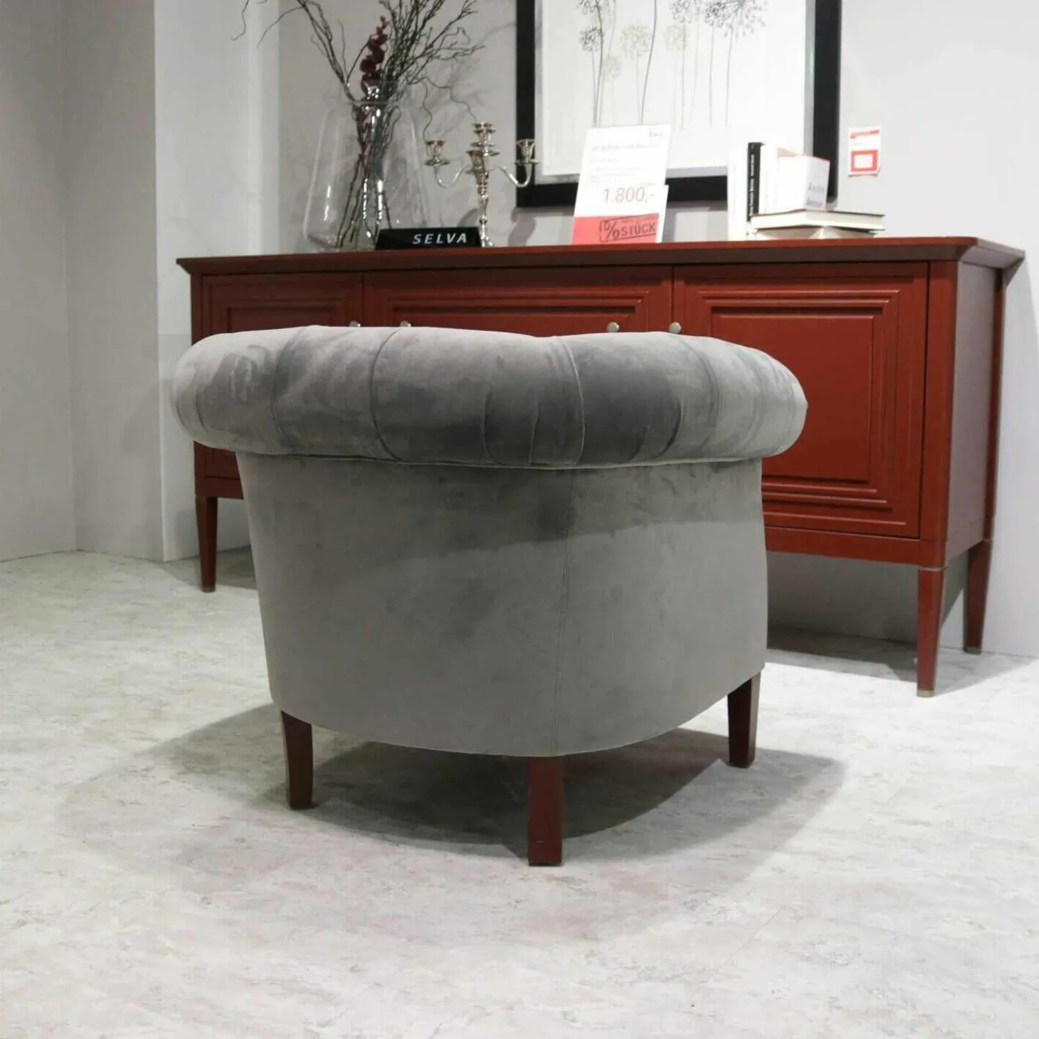 Selva Relaxsessel|Sessel 1443 RV Samt Grau