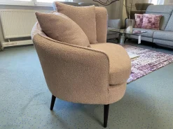 Max Winzer Loungesessel|Sessel 47004 Stoff 24579 Bouclé 06 Rosé Fuß Buche Massiv Nussbaum Antik Inklusive Zierkissen