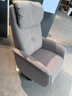 himolla Relaxsessel|Sessel 9716 Stoff AquaClean Smoke Beige Grau mit Gasdruckfeder