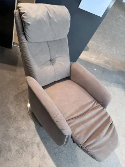 himolla Relaxsessel|Sessel 9716 Stoff AquaClean Smoke Beige Grau mit Gasdruckfeder