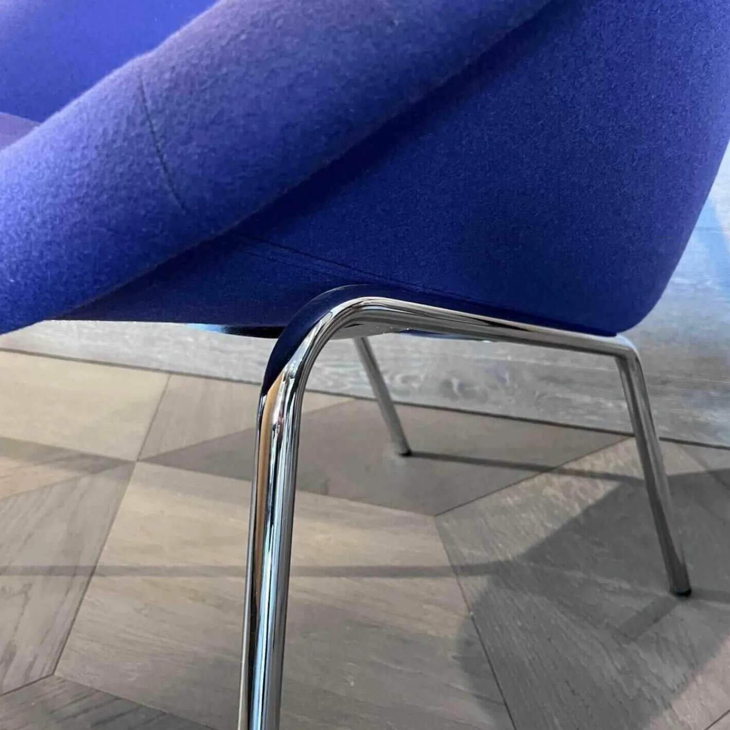 Walter Knoll Relaxsessel|Sessel 369 Stoff Divina 3 Col. 684 4-Bein Untergestell Stahl Hochglanz Verchromt