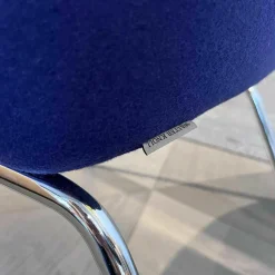 Walter Knoll Relaxsessel|Sessel 369 Stoff Divina 3 Col. 684 4-Bein Untergestell Stahl Hochglanz Verchromt