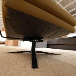 Candy Relaxsessel|Sessel 4585 Stoff JAB 12040 Braun Gelb Sternfußgestell Metall Schwarz Matt Mit Wippfunktion Inklusive Hocker