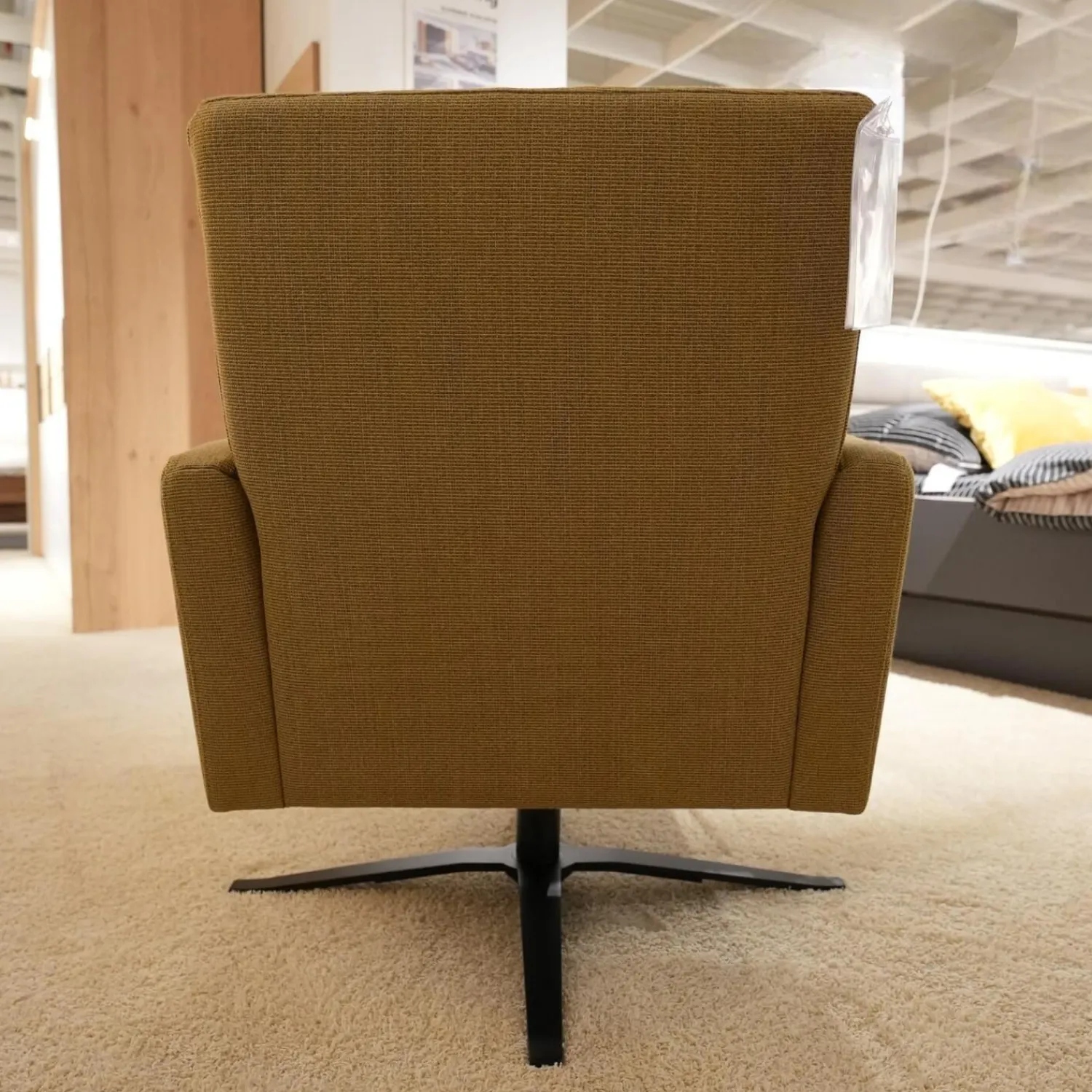 Candy Relaxsessel|Sessel 4585 Stoff JAB 12040 Braun Gelb Sternfußgestell Metall Schwarz Matt Mit Wippfunktion Inklusive Hocker