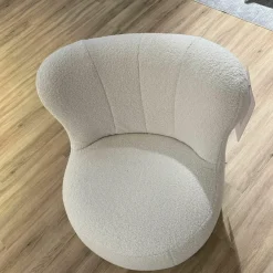 Rolf Benz Loungesessel|Sessel 173 Teddystoff 6530 Cremeweiß Creme Weiß Inklusive Kunststoffgleiter