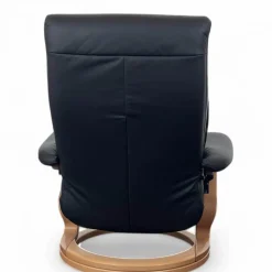 himolla Relaxsessel|Sessel 7037 Zero Stress Echtleder Longlife Black Schwarz Gestell Buche Inklusive Hocker