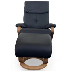 himolla Relaxsessel|Sessel 7037 Zero Stress Echtleder Longlife Black Schwarz Gestell Buche Inklusive Hocker