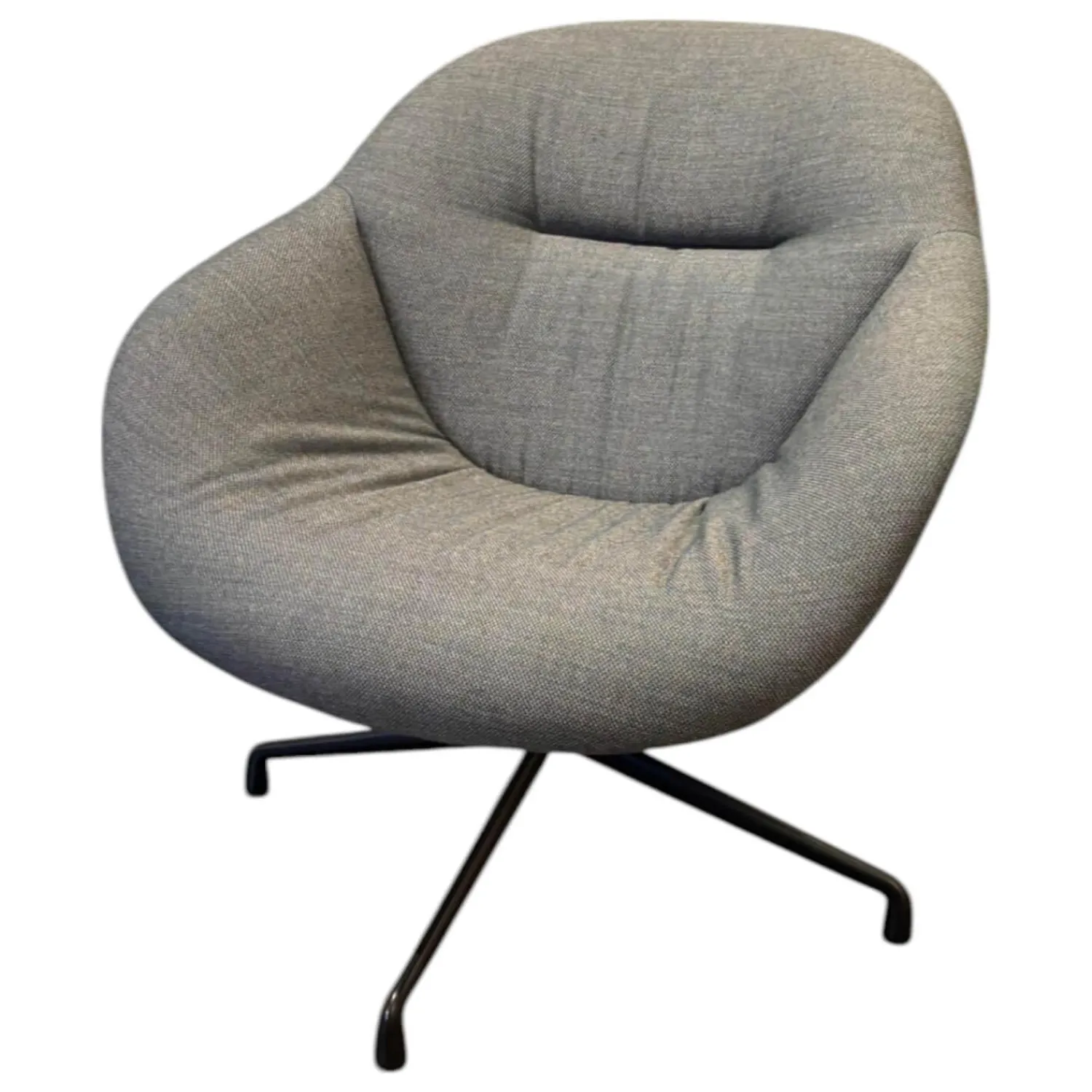 Hay Loungesessel|Sessel AAL 81 Soft Stoff Fjord 971 Petrol Grau Blau Gestell Aluminium Schwarz Pulverbeschichtet