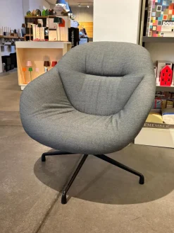 Hay Loungesessel|Sessel AAL 81 Soft Stoff Fjord 971 Petrol Grau Blau Gestell Aluminium Schwarz Pulverbeschichtet