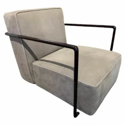 Flexform Loungesessel|Sessel ABC Leder Beige Gestell Metall Brüniert Dunkelbraun