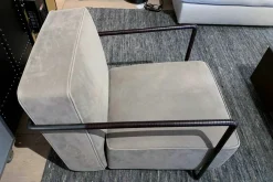 Flexform Loungesessel|Sessel ABC Leder Beige Gestell Metall Brüniert Dunkelbraun